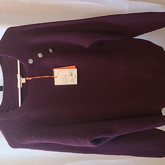 Women's Crewneck Pullover Sweater - Knox Rose Purple L - Picture 3 of 6